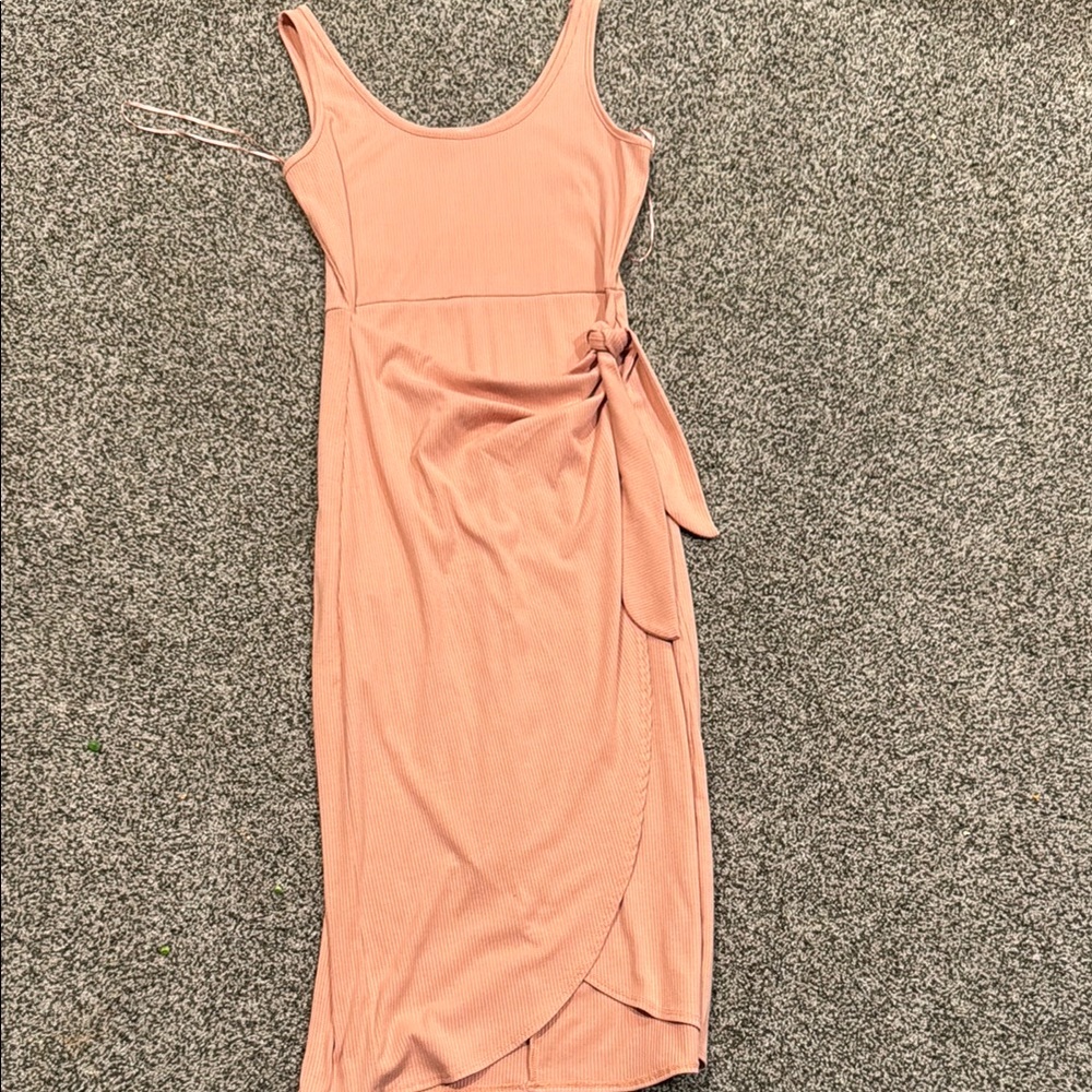 Nine Britton Pink Sleeveless Sheath Midi Dress